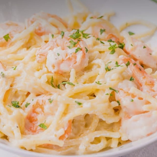 Shrimp Alfredo Pasta.