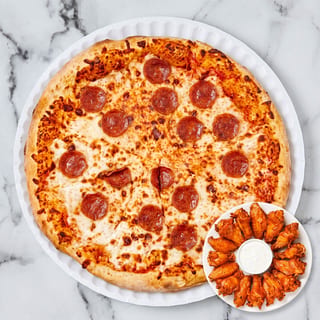 1 Large 16" 1 Topping Pizza & 15 Wings